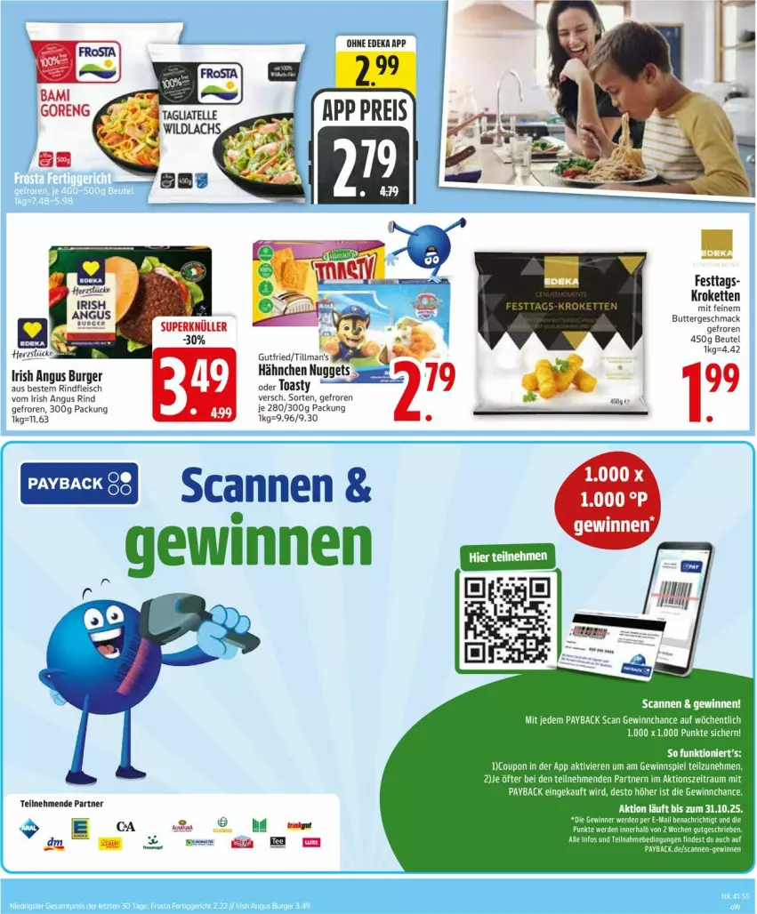 Aktueller Prospekt Edeka - Prospekte - von 06.10 bis 11.10.2025 - strona 5 - produkty: beutel, bier, burger, butter, coupon, deka, eis, fleisch, gewinnspiel, gutfried, Kette, Kroketten, mac, nuggets, payback, reis, rind, rindfleisch, Ti, Tillman's, toast, toasty