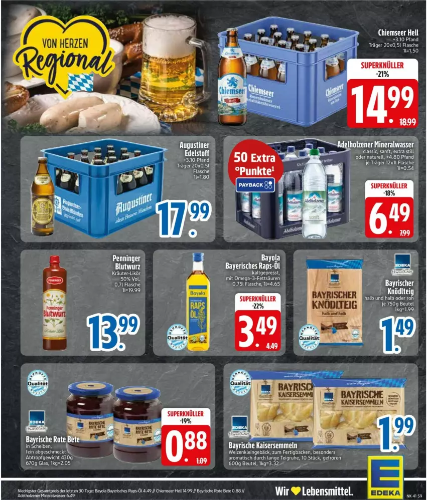 Aktueller Prospekt Edeka - Prospekte - von 06.10 bis 11.10.2025 - strona 9 - produkty: Alwa, beutel, eis, flasche, Kaiser, Kaisersemmel, kräuter, likör, natur, omega, Omega-3, reis, rel, rote bete, Semmel, Ti, tisch, wasser, Yo, ZTE