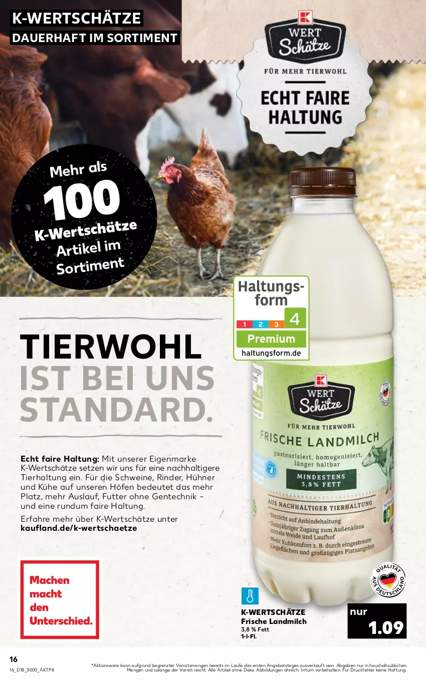 Aktueller Prospekt Kaufland - von 05.05 bis 11.05.2022 - strona 16 - produkty: angebot, auer, ente, hühner, landmilch, milch, rind, rinder, schwein, schweine, Ti, wein, weine, ZTE