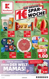 Gazetka promocyjna Kaufland - Gazetka - ważna od 11.05 do 11.05.2022 - strona 1 - produkty: angebot, angebote, Becher, chrysanthemen, creme, Croissant, croissants, filet, filets, getränk, gutsleberwurst, hering, Herings, heringsfilets, kaffee, leberwurst, mam, melone, pflanze, pflanzen, Ria, ring, rosen, rügenwalder, rügenwalder mühle, salami, Spezi, starbucks, tee, teewurst, Ti, wasser, wassermelone, wiltmann, wurst, ZTE