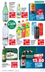 Gazetka promocyjna Kaufland - Gazetka - ważna od 11.05 do 11.05.2022 - strona 31 - produkty: Alwa, angebot, angebote, auer, bier, Blutorange, cola, elle, erfrischungsgetränk, erfrischungsgetränke, getränk, getränke, gin, limette, limo, limonade, Mett, mineralwasser, natürliches mineralwasser, orange, orangen, Paula, paulaner, Paw Patrol, pils, Spaten, Spezi, Staropramen, Ti, vittel, volvic, wasser, zitrone