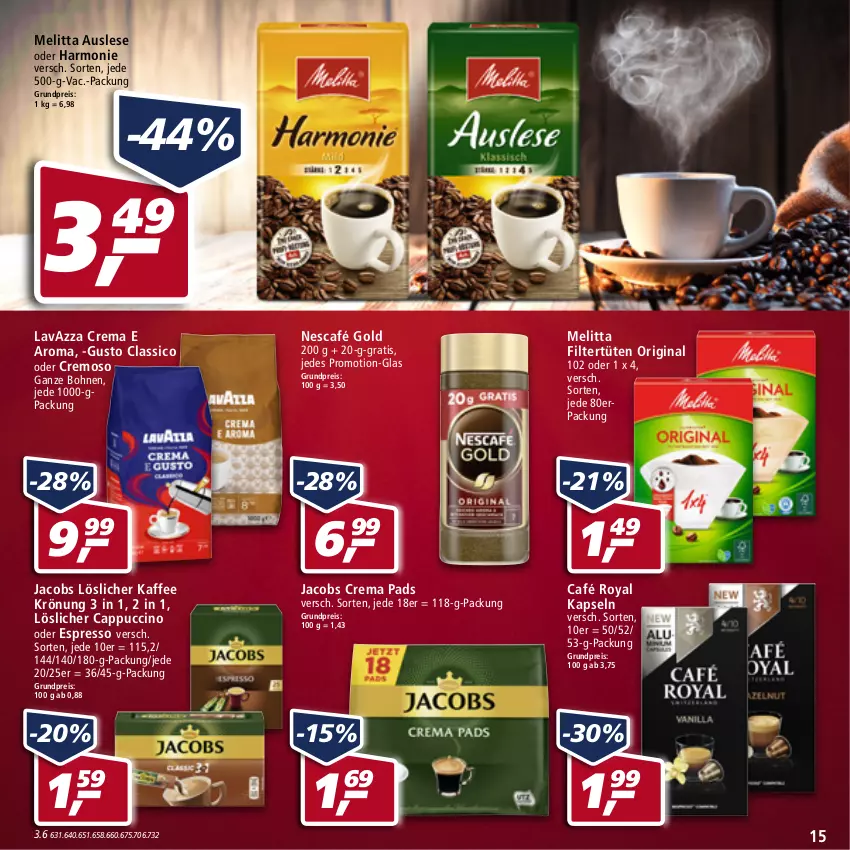 Aktueller Prospekt Real - Real Handzettel - von 07.02 bis 12.02.2022 - strona 15 - produkty: bohne, bohnen, café royal, Cap, cappuccino, cin, classico, crema pads, eis, espresso, gin, jacobs, Jacobs Crema, kaffee, lavazza, löslicher kaffee, melitta, Nescafé, nescafé gold, oder espresso, reis, Ti, Tüte