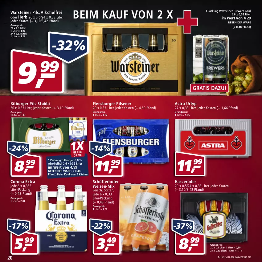 Aktueller Prospekt Real - Real Handzettel - von 07.02 bis 12.02.2022 - strona 20 - produkty: alkohol, Astra, bitburger, bitburger pils, burger, corona, corona extra, eis, flensburger, hasseröder, pils, pilsener, reis, schöfferhofer, steiner, Ti, urtyp, warsteiner