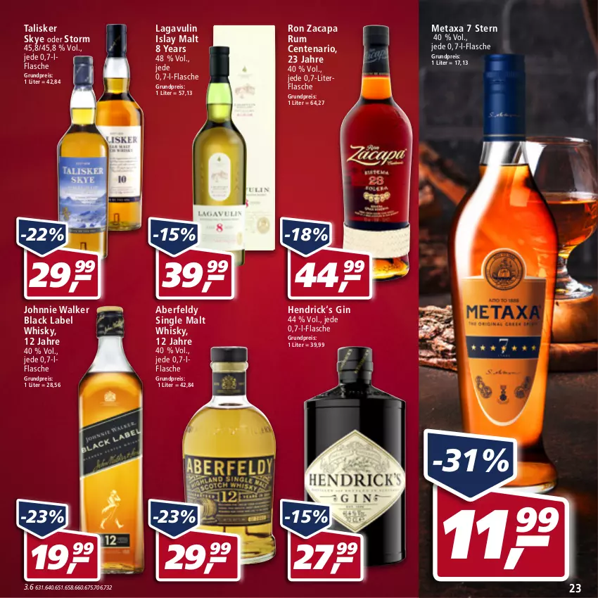 Aktueller Prospekt Real - Real Handzettel - von 07.02 bis 12.02.2022 - strona 23 - produkty: black label, Cap, eis, ente, flasche, gin, johnnie walker, lack, Metaxa, reis, rum, single malt, whisky