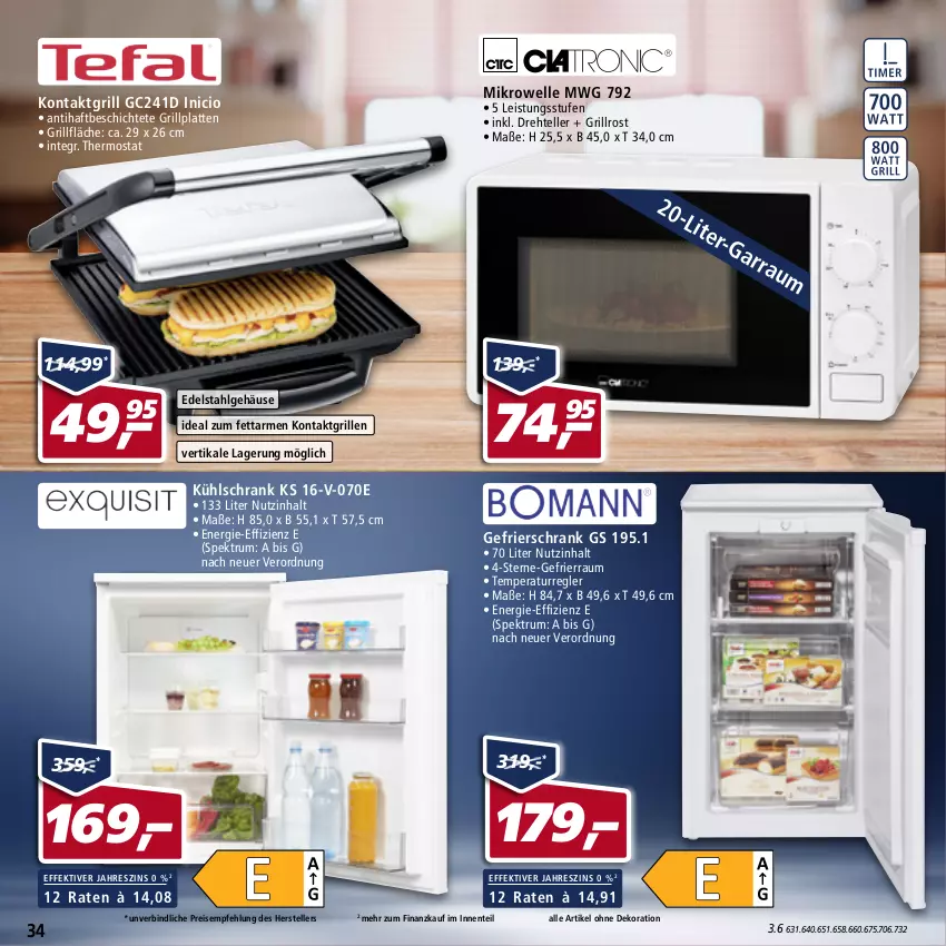 Aktueller Prospekt Real - Real Handzettel - von 07.02 bis 12.02.2022 - strona 34 - produkty: alle artikel ohne dekoration, dekoration, edelstahl, eis, elle, ente, gefrierschrank, grill, grillfläche, grillplatte, grillrost, kontaktgrill, kühlschrank, latte, LG, mikrowelle, reis, rum, Schrank, Spektrum, teller, thermostat, Ti