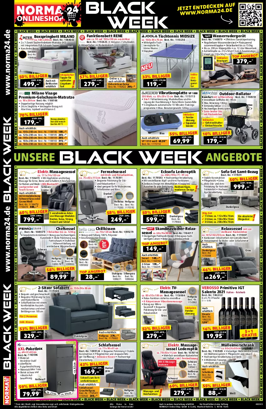 Aktueller Prospekt Norma - Norma - von 15.11 bis 01.12.2024 - strona 2 - produkty: aloe vera, angebot, angebote, armlehnen, auto, Bau, bett, bettkasten, black week, boxspringbett, braun, Brei, chefsessel, creme, eckschrank, eimer, Einkaufstasche, eis, federkern, fernbedienung, flasche, garnitur, Holz, kissen, kopfstütze, lack, latte, lautsprecher, leimer, leine, LG, Liege, mab, mac, matratze, mehrzweckschrank, mikrofaser, Mode, ndk, primitivo, reis, rel, relaxsessel, Ria, ring, rückenlehne, schlafzimmer, Schrank, schubladen, sessel, Sofa, Tasche, taschen, taschenfederkern-matratze, Ti, tisch, topper, vita, wasser, wassertank, weck