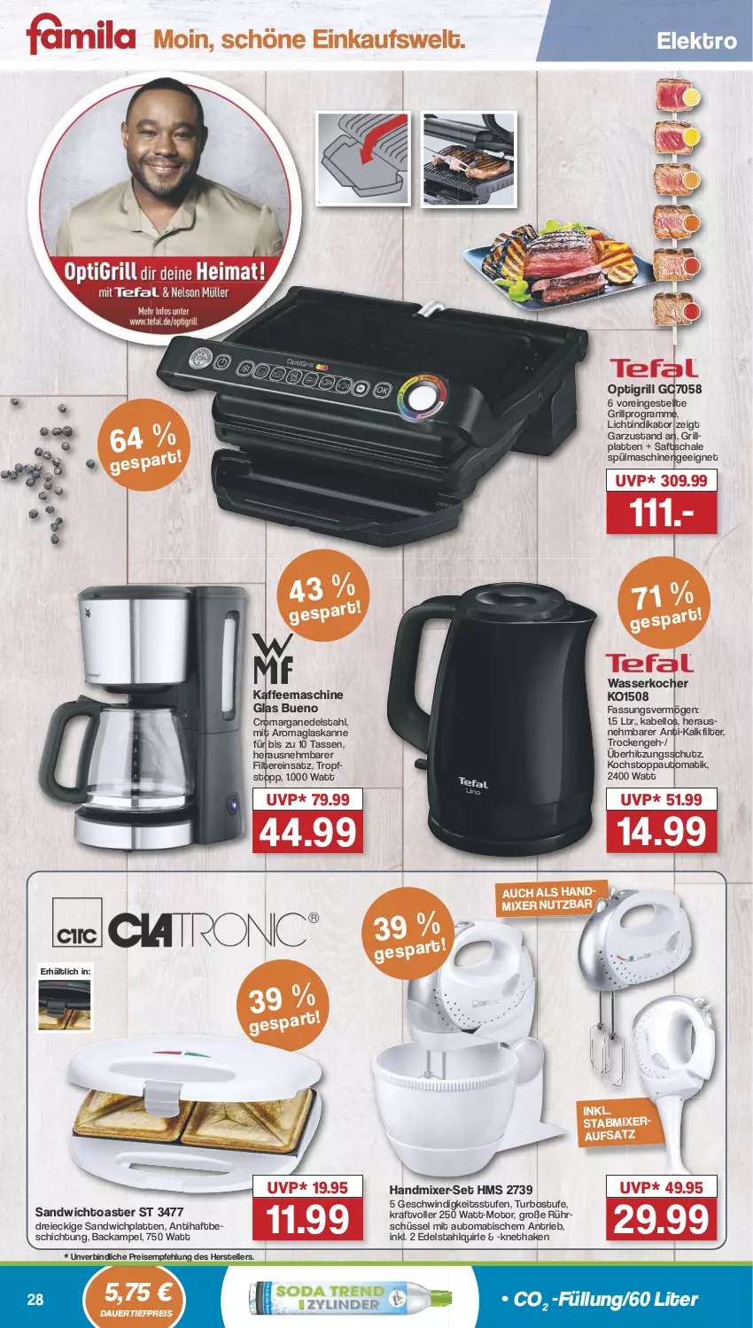 Aktueller Prospekt Famila - Prospekte - von 29.07 bis 03.08.2024 - strona 29 - produkty: auer, auto, dauertiefpreis, edelstahl, eis, Elektro, elle, grill, handmixer, HP, kaffee, kaffeemaschine, Kocher, kraft, latte, Mixer, reis, saft, sandwich, Schal, Schale, schüssel, spülmaschinen, tasse, teller, Ti, tiefpreis, tisch, toast, toaster, überhitzungsschutz, wasser, wasserkocher