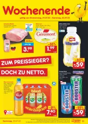 Gazetka promocyjna Netto Marken-Discount - Filial-Angebote - Gazetka - ważna od 23.07 do 23.07.2022 - strona 31 - produkty: angebot, Bad, bestpreis, cola, Dr. Oetker, drink, eis, energy drink, géramont, limo, limonade, limonaden, milch, Müller, müllermilch, orange, pizza, reis, ristorante, ristorante pizza, schwein, schweine, Ti, usb, wein, weine, ZTE, zucker