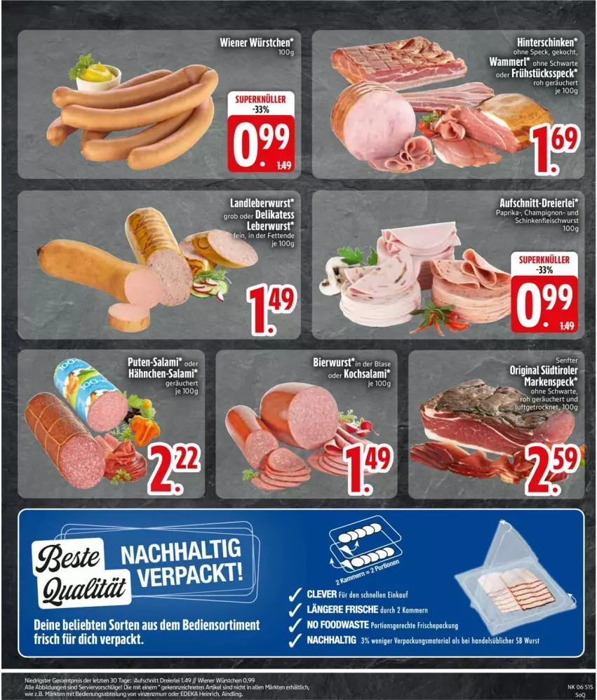 Aktueller Prospekt Edeka - Prospekte - von 02.02 bis 07.02.2026 - strona 15 - produkty: Abtei, aufschnitt, bier, deka, eier, eis, fleisch, fleischwurst, gin, landleberwurst, leberwurst, merl, pute, reis, salami, schinken, schinkenfleischwurst, senf, Speck, südtiroler, tee, Ti, torte, wiener, wiener würstchen, wurst, würstchen, ZTE