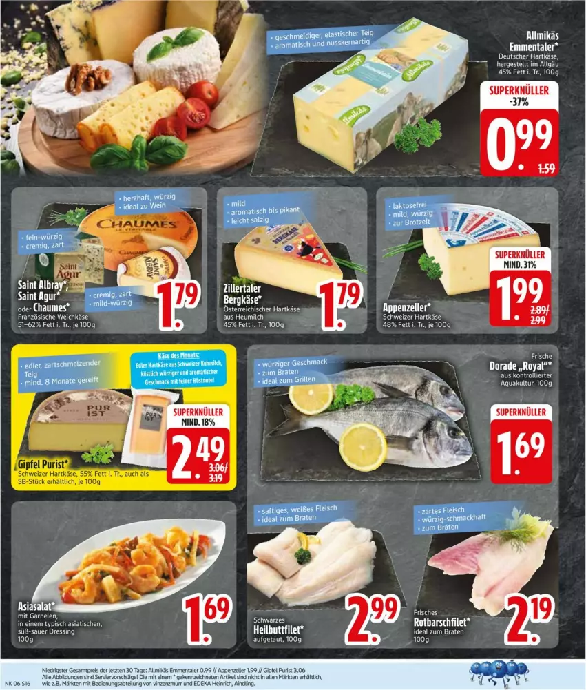 Aktueller Prospekt Edeka - Prospekte - von 02.02 bis 07.02.2026 - strona 16 - produkty: Abtei, Allmikäs, appenzeller, deka, elle, emmentaler, filet, garnelen, hartkäse, Käse, Rotbarsch, rotbarschfilet, schweizer hartkäse, tee, Ti, tisch, trolli, weichkäse