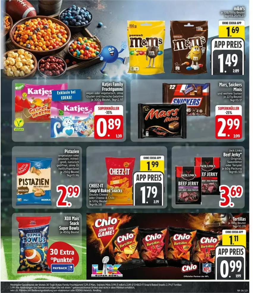 Aktueller Prospekt Edeka - Prospekte - von 02.02 bis 07.02.2026 - strona 21 - produkty: beutel, deka, eis, frucht, fruchtgummi, gelatine, katjes, mais, mars, snack, snacks, snickers, Ti