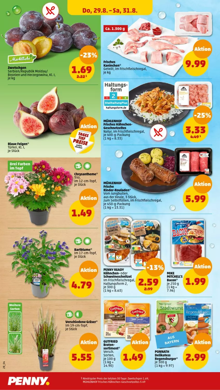 Aktueller Prospekt Penny - Prospekte - von 26.08 bis 31.08.2024 - strona 28 - produkty: bacon, braten, burger, eis, Feigen, fisch, fleisch, geschnetzeltes, gutfried, jungbullen, natur, ponnath, regal, regensburger, reis, rind, rinder, schnitzel, schwein, schweine, schweineschnitzel, Ti, topf, wein, weine, wurst, Zelt, ZTE