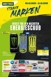 Gazetka promocyjna Metro - Starke Marken - Gazetka - ważna od 11.10 do 11.10.2025 - strona 1 - produkty: drink, eis, energy drink, getränk, getränke, Metro, monster, Monster Energy, Palette, reis, Ti