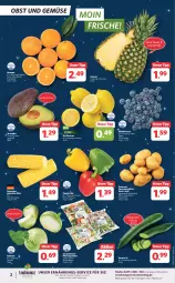 Gazetka promocyjna Combi - Prospekte - Gazetka - ważna od 30.12 do 30.12.2023 - strona 2 - produkty: ananas, avocado, avocados, beere, beeren, beutel, bio, eis, grill, gurke, gurken, heidelbeere, heidelbeeren, kartoffel, kartoffeln, kohlrabi, lebensmittel, mais, obst, Obst und Gemüse, orange, orangen, paprika, paprika mix, pfanne, pfannen, Schal, Schale, schnitten, speisekartoffeln, telefon, Ti, und gemüse, zitrone, zitronen