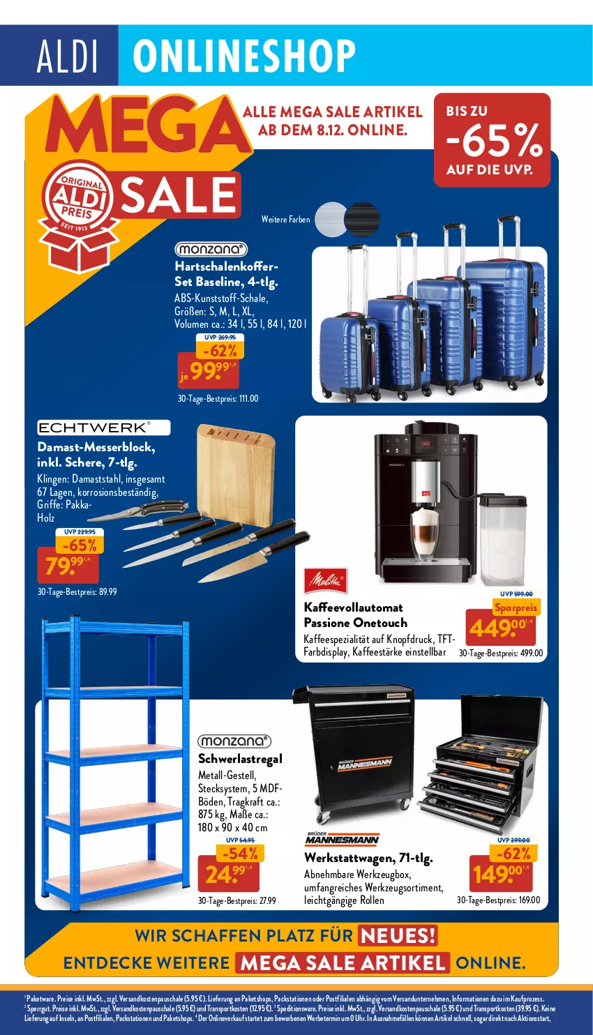 Aktueller Prospekt Aldi Nord - Von Montag - von 09.12 bis 14.12.2024 - strona 36 - produkty: auto, bestpreis, decke, eis, Holz, kaffee, kraft, LG, messer, messerblock, ndk, regal, reis, Schal, Schale, Schere, schwerlastregal, Spezi, Sport, Ti, uhr, werkzeug, Werkzeugbox