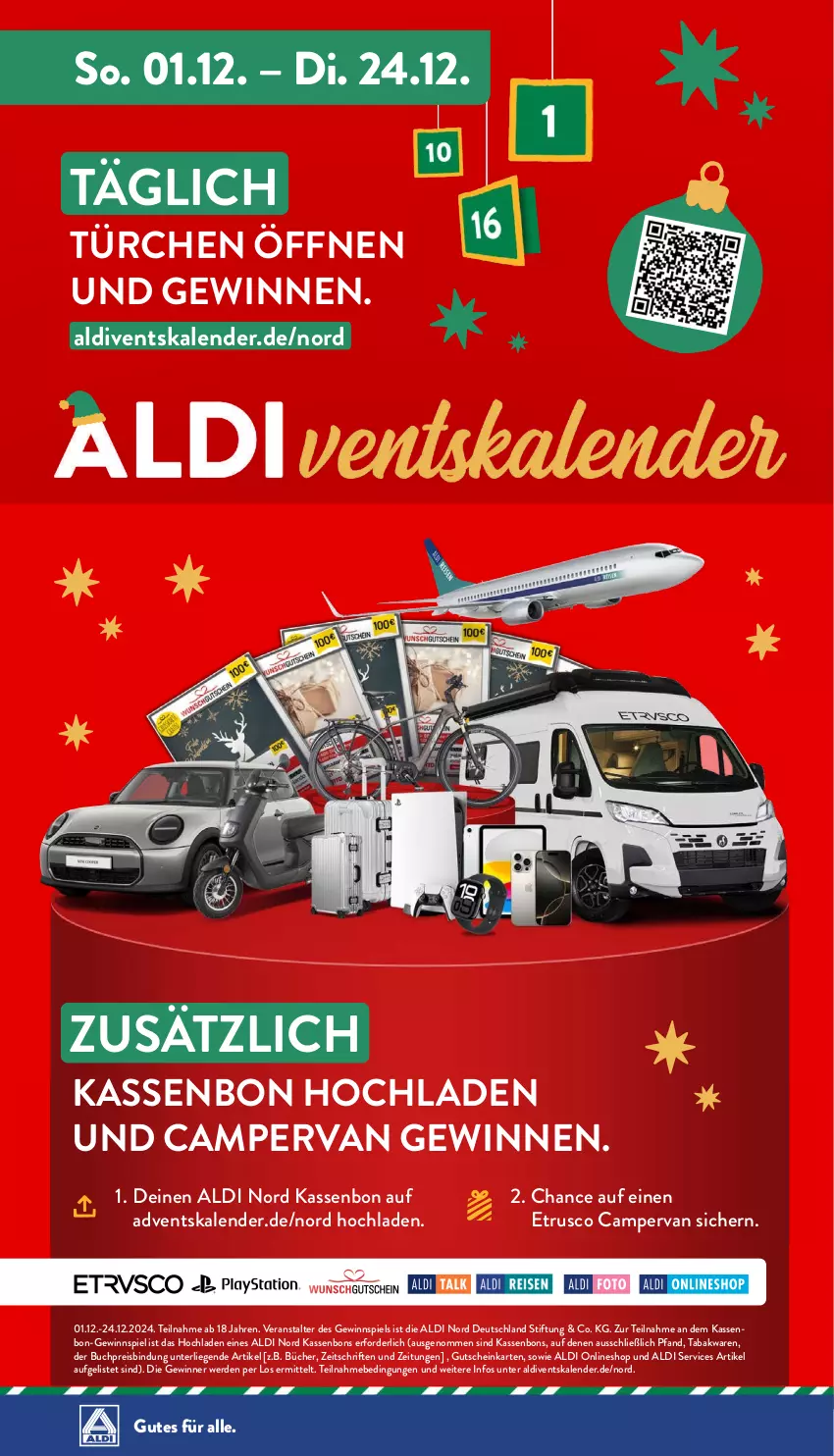 Aktueller Prospekt Aldi Nord - Von Montag - von 09.12 bis 14.12.2024 - strona 42 - produkty: Adventskalender, aldi, buch, eis, erde, gewinnspiel, gutschein, HP, Liege, reis, Ti