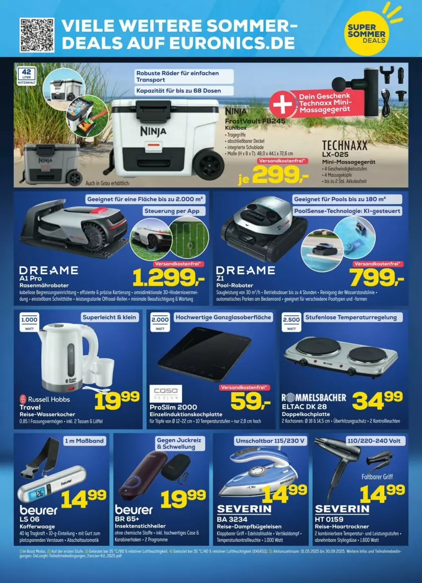 Aktueller Prospekt Euronics - Prospekte - von 11.06 bis 22.06.2025 - strona 11 - produkty: akku, auer, auto, beurer, eis, haartrockner, HP, K2, kraft, latte, Leuchte, Massagegerät, pool, Reinigung, reis, rel, ritter, russell hobbs, Schal, sekt, severin, Sport, tee, Ti, tisch, Trockner, wasser