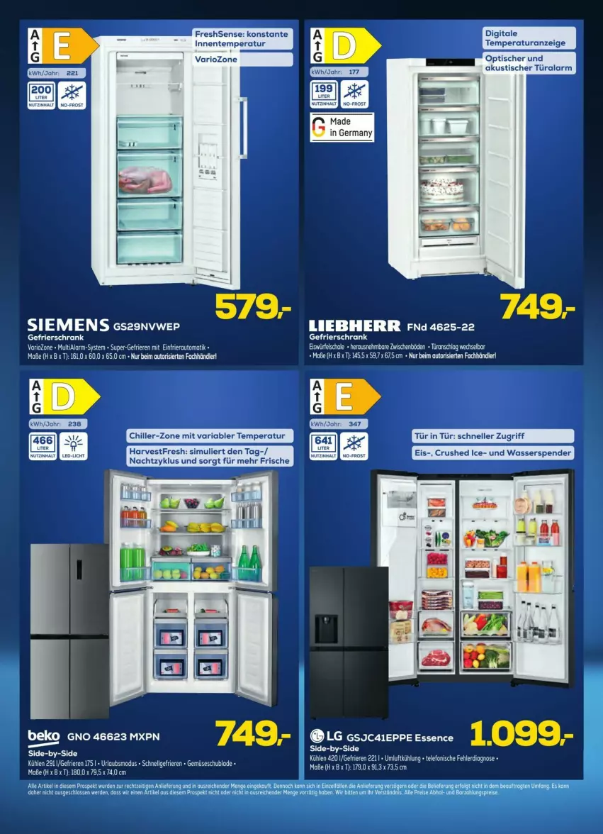 Aktueller Prospekt Euronics - Prospekte - von 11.06 bis 22.06.2025 - strona 4 - produkty: auto, beko, crushed ice, eis, eiswürfel, elle, ente, gefrierschrank, Germ, LG, liebherr, Ria, Schal, Schale, Schrank, siemens, sim, Ti, tisch, wasser, würfel