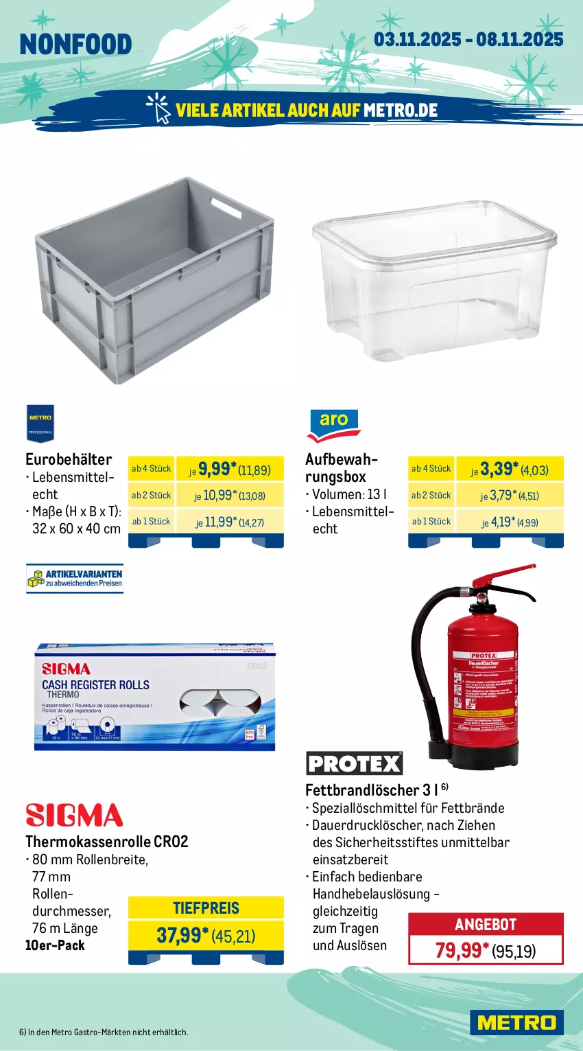 Aktueller Prospekt Metro - Wochen-Angebote Gastro - von 03.11 bis 08.11.2025 - strona 22 - produkty: angebot, auer, aufbewahrungsbox, Behälter, Brei, eis, lebensmittel, messer, Metro, metro gastro, reis, Spezi, stifte, Ti, tiefpreis