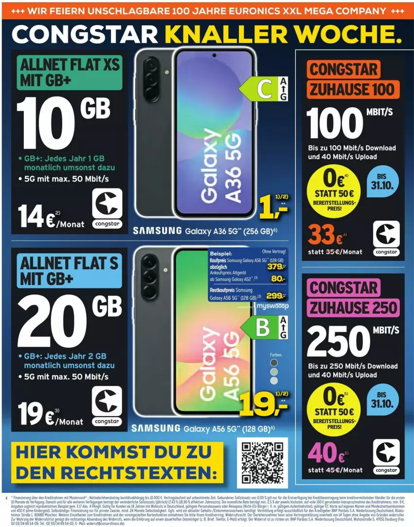 Aktueller Prospekt Euronics - Prospekte - von 10.09 bis 16.09.2025 - strona 4 - produkty: congstar, eis, reis, Samsung, samsung galaxy, Samsung Galaxy A