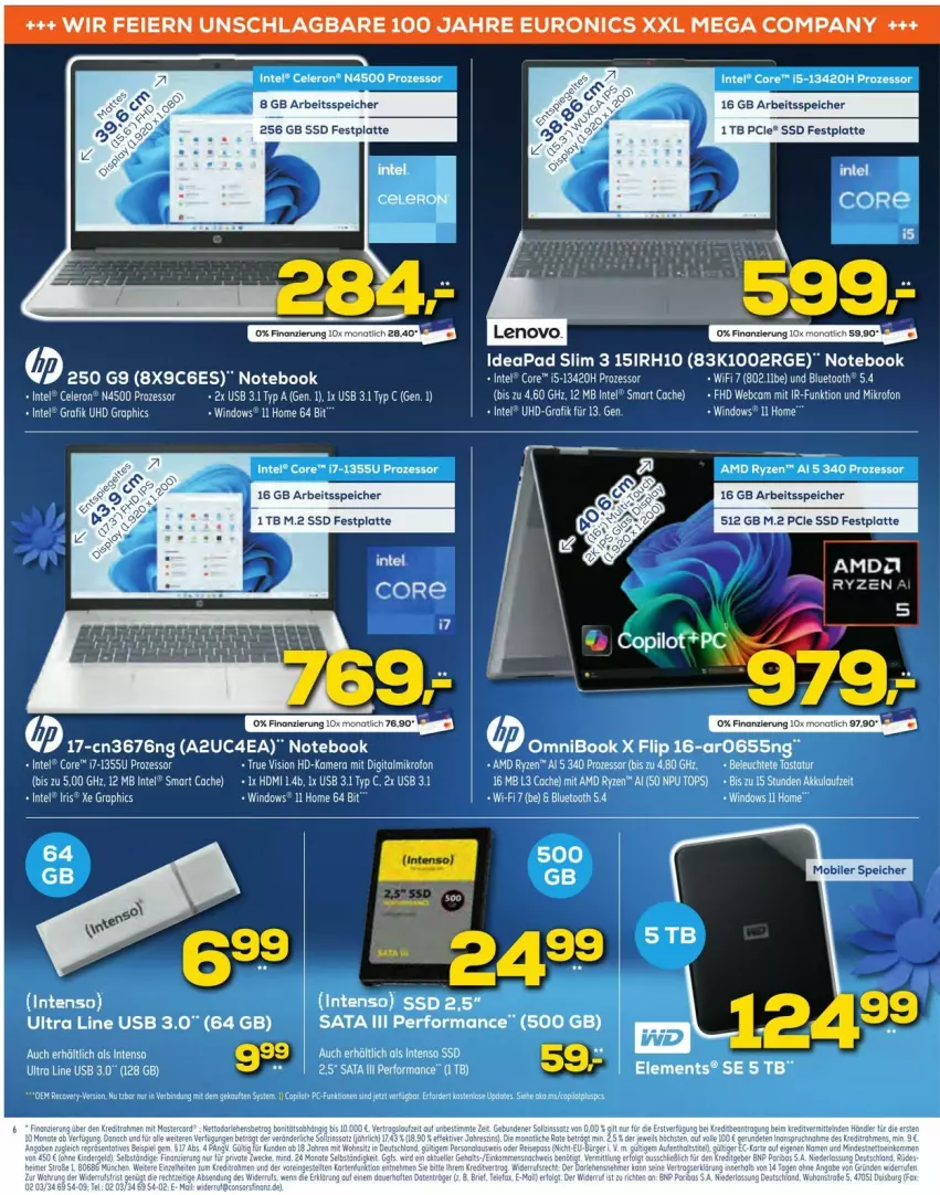 Aktueller Prospekt Euronics - Prospekte - von 10.09 bis 16.09.2025 - strona 6 - produkty: aeg, akku, celeron, festplatte, HDMI, Intel, intenso, latte, Leuchte, notebook, ryzen, salz, ssd, Tastatur, Ti, uhd, usb, Yo