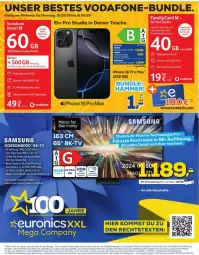 Gazetka promocyjna Euronics - Prospekte - Gazetka - ważna od 16.09 do 16.09.2025 - strona 1 - produkty: ente, euronics xxl, Germ, HDMI, iphone, Samsung, spee, Surf, Tasche, Ti, usb, vodafone