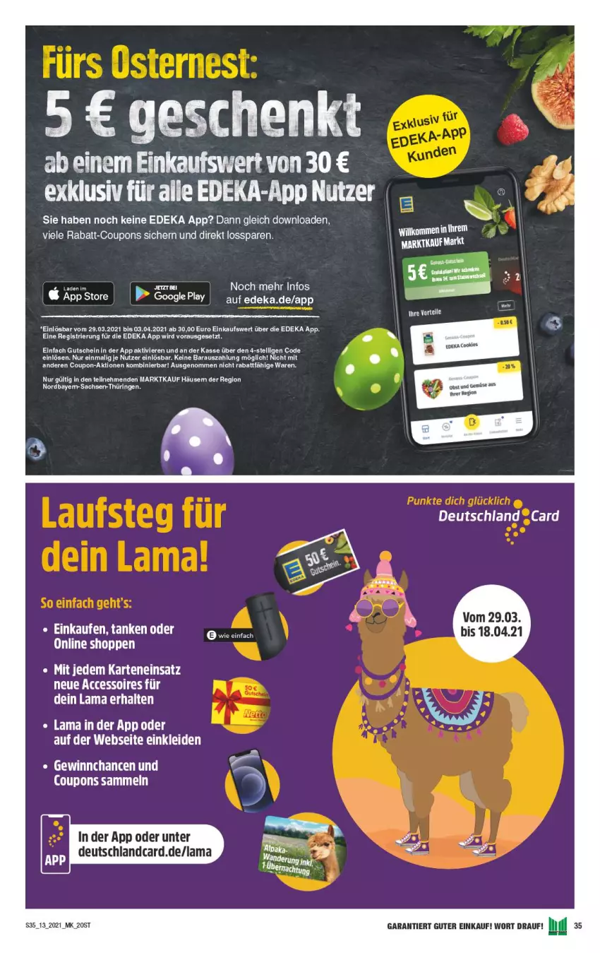 Aktueller Prospekt Marktkauf - Prospekt - von 28.03 bis 03.04.2021 - strona 35 - produkty: ACC, accessoires, coupon, coupons, deka, deutschlandcard, elle, google play, gutschein, rabatt-coupon, ring, sac, Ti