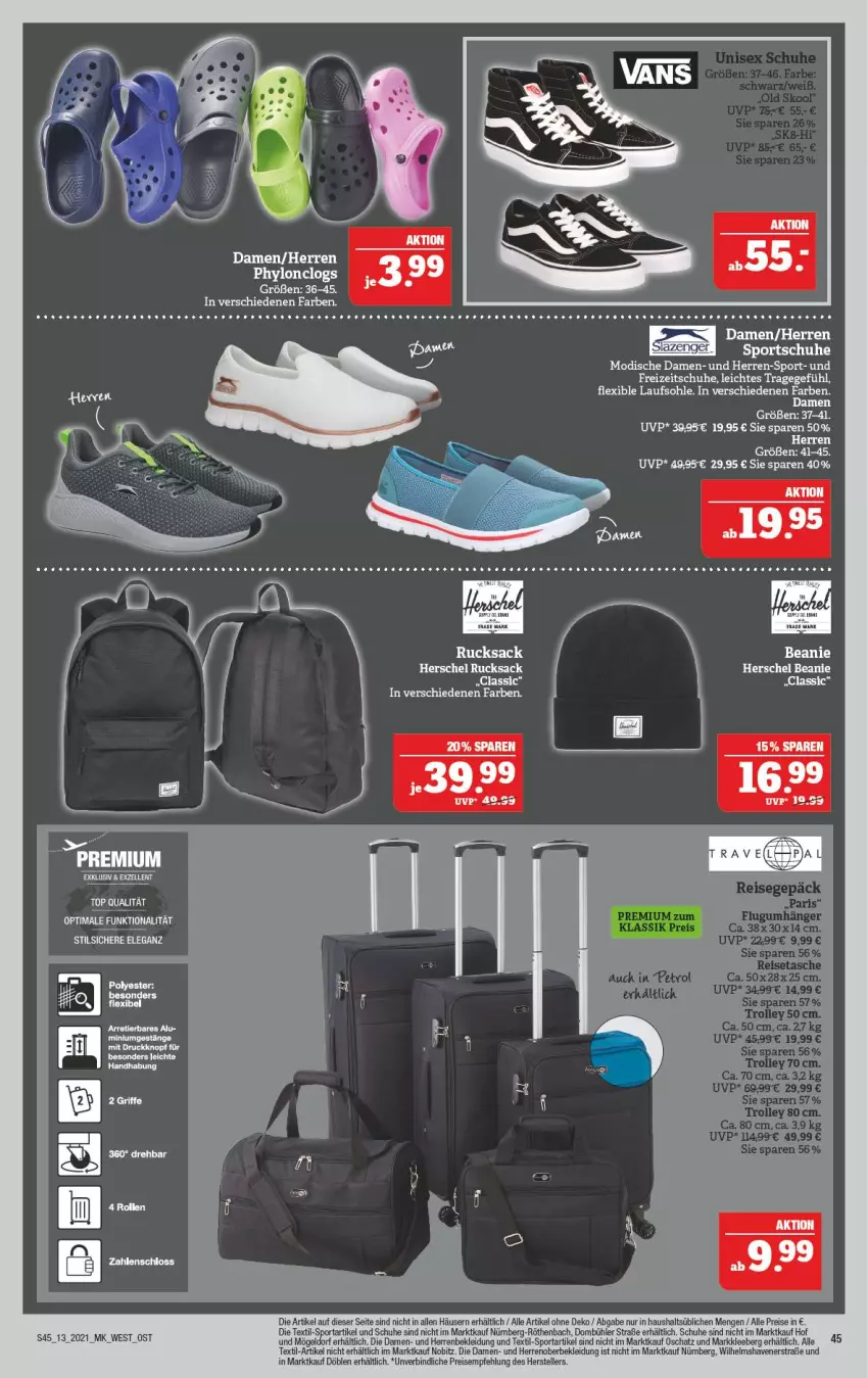 Aktueller Prospekt Marktkauf - Prospekt - von 28.03 bis 03.04.2021 - strona 45 - produkty: Beanie, Clogs, eis, elle, Hylo, kleid, Kleidung, reis, rucksack, sac, schuhe, slazenger, Sport, sportschuhe, teller, Ti, Yo