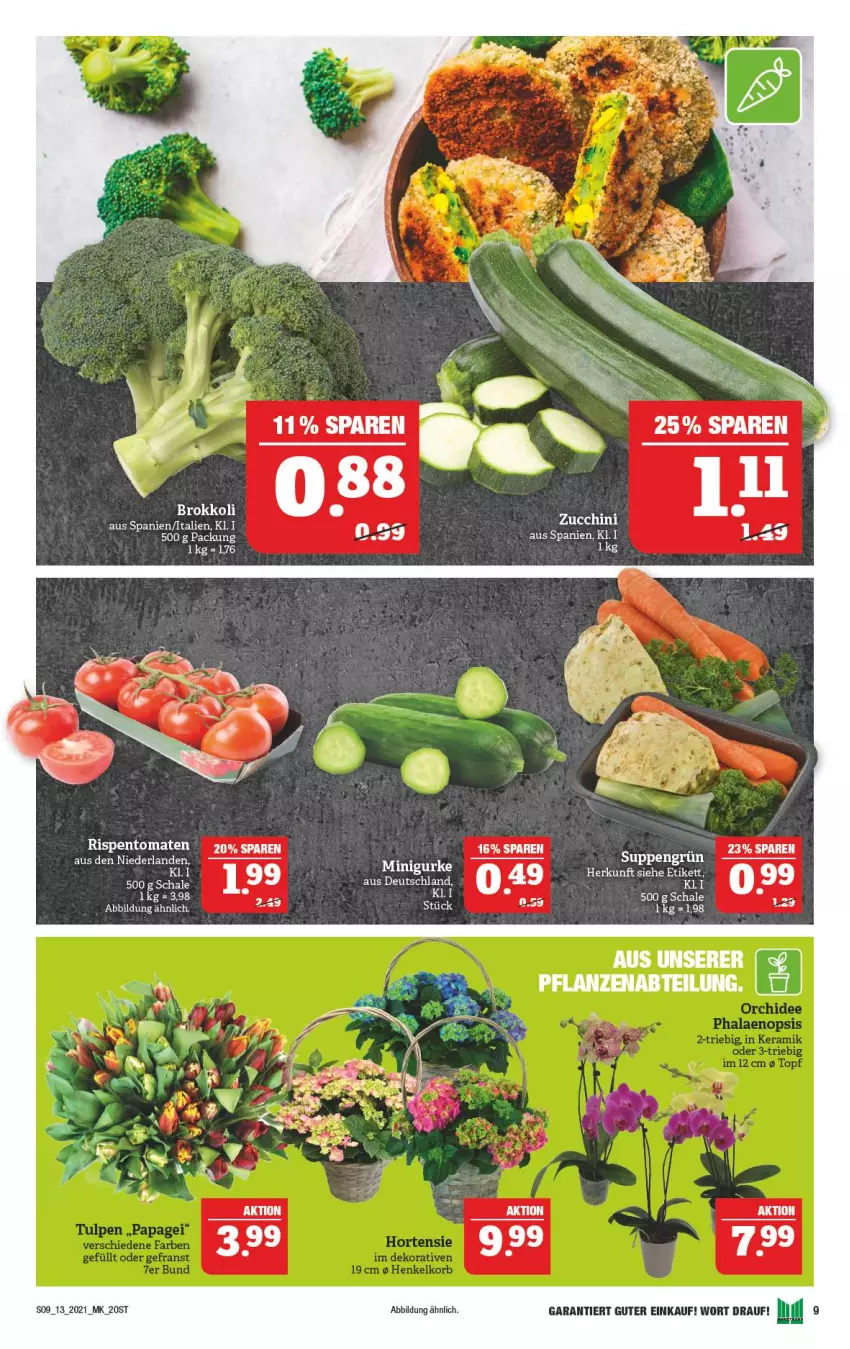 Aktueller Prospekt Marktkauf - Prospekt - von 28.03 bis 03.04.2021 - strona 9 - produkty: brokkoli, rispentomaten, Schal, Schale, suppe, suppen, Ti, tomate, tomaten, zucchini