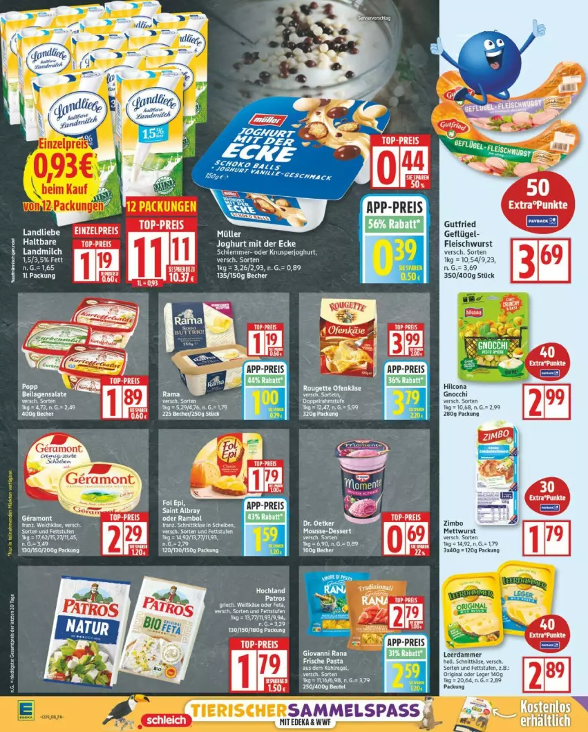 Aktueller Prospekt Edeka - Prospekte - von 22.09 bis 27.09.2025 - strona 8 - produkty: Becher, Dr. Oetker, eis, fleisch, fleischwurst, Frische Pasta, Geflügel, giovanni rana, ilag, Käse, landliebe, Mett, mettwurst, Müller, pasta, Rana, reis, rum, salat, salate, Ti, top-preis, wurst, zimbo