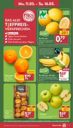 Gazetka promocyjna Aldi Nord - Von Montag - Gazetka - ważna od 16.03 do 16.03.2024 - strona 3 - produkty: aldi, angebot, auer, banane, bananen, Bau, Bauer, bio, eis, Feigen, orange, orangen, reis, saft, Saftorangen, Schal, Schale, tafeläpfel, Ti, trolli, zitrone, zitronen, ZTE