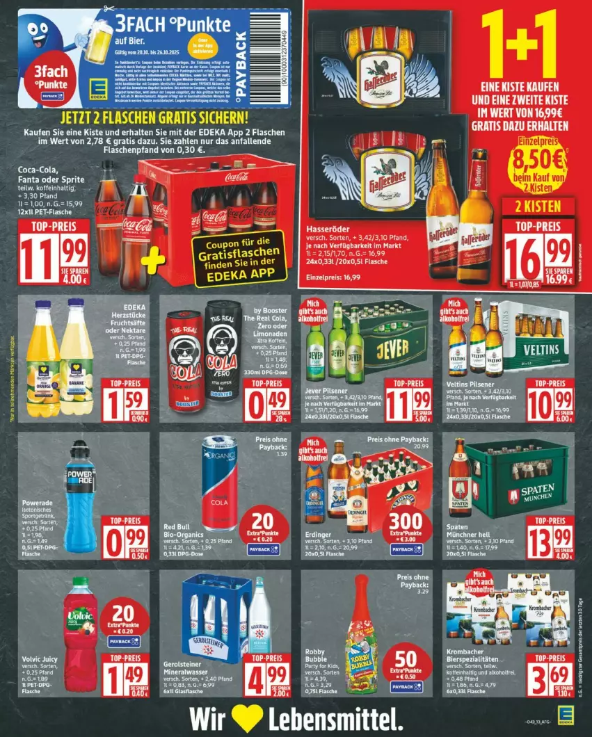 Aktueller Prospekt Edeka - Prospekte - von 20.10 bis 25.10.2025 - strona 13 - produkty: aeg, deka, eis, fanta, fanta oder, fanta oder sprite, flasche, hasseröder, LG, oder sprite, reis, sprite, Ti, top-preis