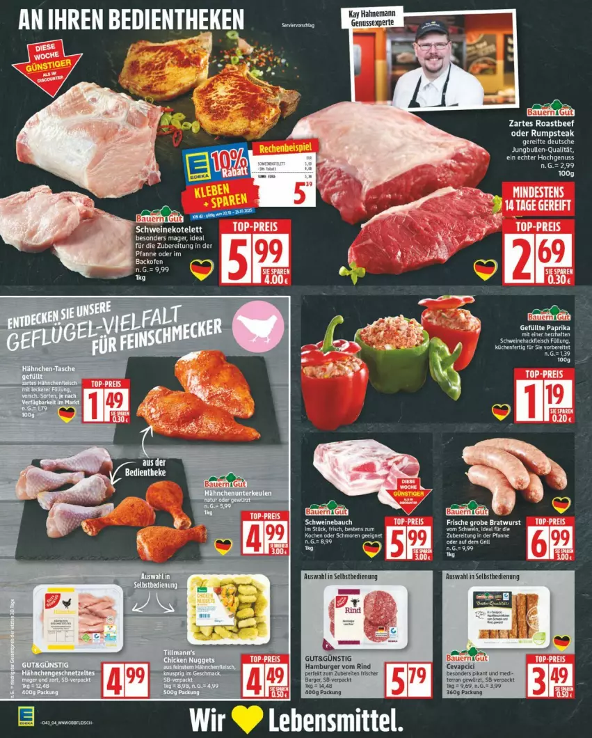 Aktueller Prospekt Edeka - Prospekte - von 20.10 bis 25.10.2025 - strona 4 - produkty: beef, burger, eis, hamburger, lebensmittel, nuss, oder rumpsteak, reis, rind, roastbeef, rum, rumpsteak, steak, tee, Ti, top-preis, Zelt