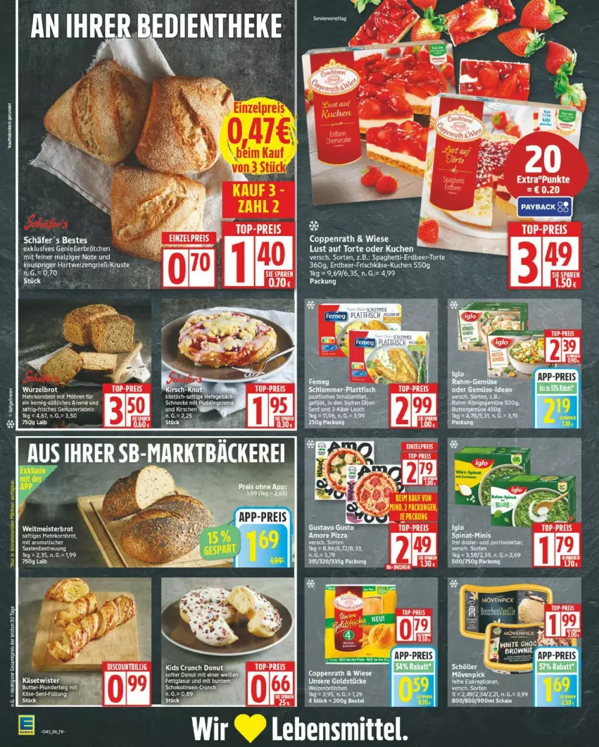 Aktueller Prospekt Edeka - Prospekte - von 20.10 bis 25.10.2025 - strona 6 - produkty: brot, brötchen, discount, eier, eis, hartweizen, Käse, korn, Kornbrot, Meister, reis, saft, Ti, weltmeisterbrot, ZTE