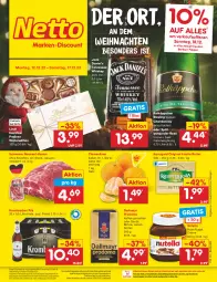 Gazetka promocyjna Netto Marken-Discount - Filial-Angebote - Gazetka - ważna od 17.12 do 17.12.2022 - strona 1 - produkty: alkohol, angebot, berliner, bestpreis, bohne, buch, burgunder, butter, chardonnay, clementinen, creme, dallmayr, dallmayr prodomo, eduscho, eis, flasche, gin, guthabenkarte, gutschein, irische butter, jack daniel, Jack Daniel’s, kaffee, kerrygold, krombache, krombacher, krombacher pils, lindt, milch, ndk, nuss, nutella, pils, pralinen, prodomo, reis, riesling, rotkäppchen, schwein, schweine, sekt, spätburgunder, Tchibo, tennessee whiskey, Ti, weihnachten, wein, weine, whiskey, ZTE