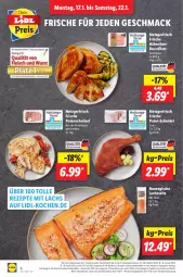 Gazetka promocyjna Lidl - Aktionsprospekt - Gazetka - ważna od 22.01 do 22.01.2022 - strona 4 - produkty: brustfilet, discount, eis, filet, filets, fleisch, Frische Hähnchen, hähnchenbrust, hähnchenbrustfilet, henkel, lachs, lebensmittel, mac, monitor, preisvorteil, pril, pute, putenbrust, putenschnitzel, reis, rezept, rezepte, rwe, schenkel, schnitten, schnitzel, Ti, wurst