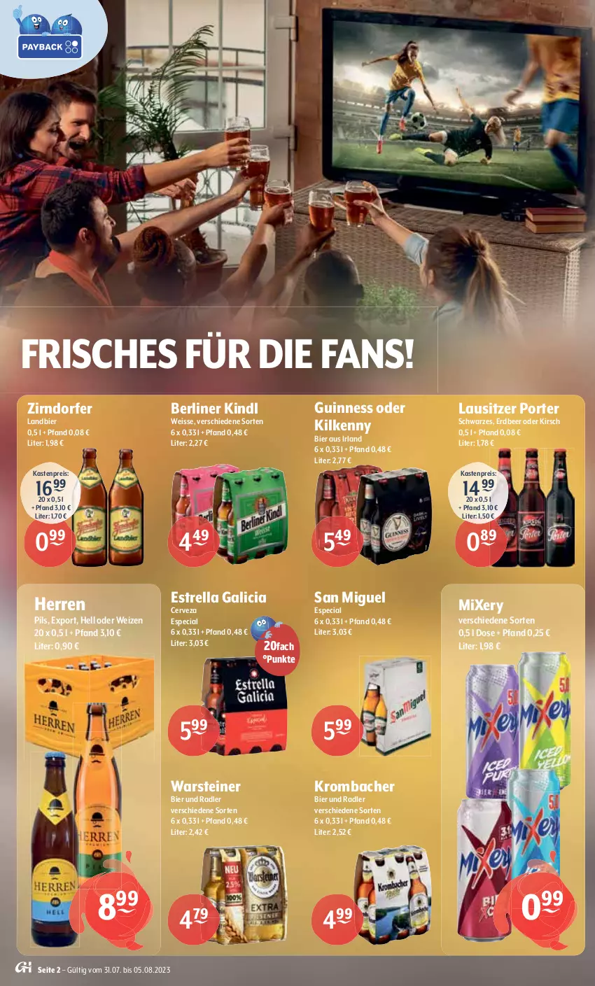 Aktueller Prospekt Getraenke Hoffmann - Prospekte - von 31.07 bis 05.08.2023 - strona 2 - produkty: Alwa, berliner, berliner kindl, bier, coca-cola, cola, eis, eistee, fanta, flasche, fuze tea, gin, Guinness, Kilkenny, kirsch, krombache, krombacher, limette, melone, Mett, Mezzo Mix, mineralwasser, minze, Mixer, mixery, monster, natürliches mineralwasser, oder sprite, pfirsich, pils, radler, reis, rel, sprite, steiner, tee, Ti, warsteiner, wasser, wassermelone, zitrone