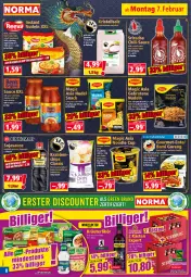 Gazetka promocyjna Norma - Norma - Gazetka - ważna od 14.02 do 14.02.2022 - strona 8 - produkty: ananas, auer, Becher, beutel, braten, chili, chips, curry, ente, flasche, kräuter, kräuterlikör, Kristallsalz, likör, mac, natur, nudel, nudeln, rind, sac, salz, sauce, snack, soja, sojasauce, Spezi, Sriracha, Ti