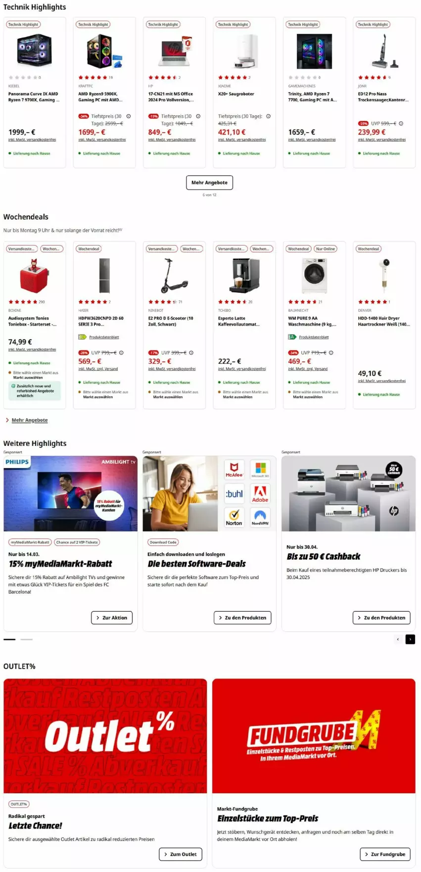 Aktueller Prospekt Media Markt - Prospekte - von 10.03 bis 24.03.2025 - strona 2 - produkty: angebot, angebote, decke, drucker, eis, Gaming PC, HDD, HP, latte, mediamarkt, ndk, office, rama, reis, ryzen, Saugroboter, scooter, Software, Ti, Toniebox, top-preis, Trockensauger, uhr, versandkostenfrei, ZTE