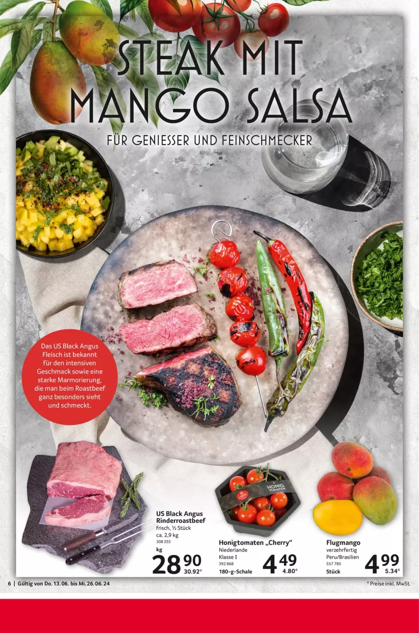 Aktueller Prospekt Selgros - Gourmet Highlights - von 13.06 bis 26.06.2024 - strona 6 - produkty: beef, eis, honig, Honigtomaten, lack, mango, reis, rind, rinder, roastbeef, Schal, Schale, Ti, tomate, tomaten