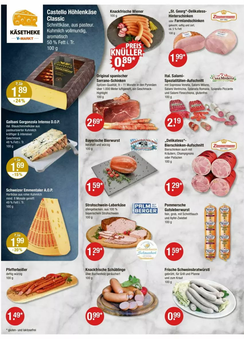 Aktueller Prospekt Vmarkt - Prospekte - von 02.10 bis 08.10.2025 - strona 2 - produkty: apfel, aufschnitt, Berger, bier, bierschinken, buch, champignon, champignons, cin, emmentaler, für grill und pfanne, galbani, geback, gin, gorgonzola, grill, grill und pfanne, gutsleberwurst, hartkäse, hinterschinken, höhlenkäse, Holz, intenso, Käse, käsetheke, Kraut, kräuter, kräutern, landschinken, leberkäs, leberkäse, leberwurst, mac, milch, Ofen, pfanne, pfeffer, Pfefferbeißer, pistazien, Pommersche, saft, salami, schinken, schnittkäse, schnittlauch, schwein, serrano, Spezi, Ti, tisch, und pfanne, wein, wiener, wurst, zwiebel