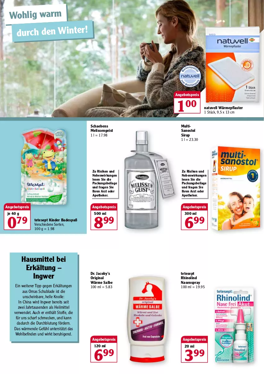 Aktueller Prospekt Globus - Prospekte - von 07.02 bis 12.02.2022 - strona 2 - produkty: angebot, angebotspreis, Apotheke, Bad, eis, elle, gin, ilag, ingwer, Kinder, Kinder Badespaß, Nasenspray, pflaster, reis, rwe, Sanostol, Schaebens, sirup, Ti