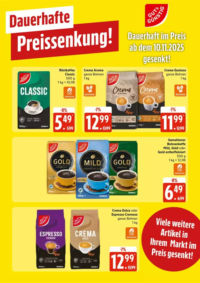 Aktueller Prospekt Edeka - Prospekte - von 10.11 bis 15.11.2025 - strona 19 - produkty: auer, bohne, bohnen, eis, espresso, kaffee, oder espresso, reis, röstkaffee, Ti