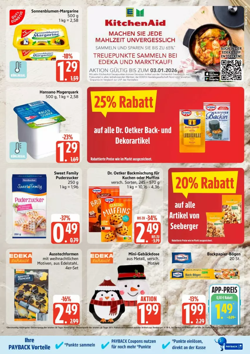 Aktueller Prospekt Edeka - Prospekte - von 10.11 bis 15.11.2025 - strona 23 - produkty: Airfryer, Ausstechformen, auto, backmischung, blume, blumen, coupon, coupons, deka, Dr. Oetker, edelstahl, kuchen, mac, margarine, Muffin, muffins, payback, quark, sonnenblume, sonnenblumen, Sweet Family, tesa, Ti, zucker