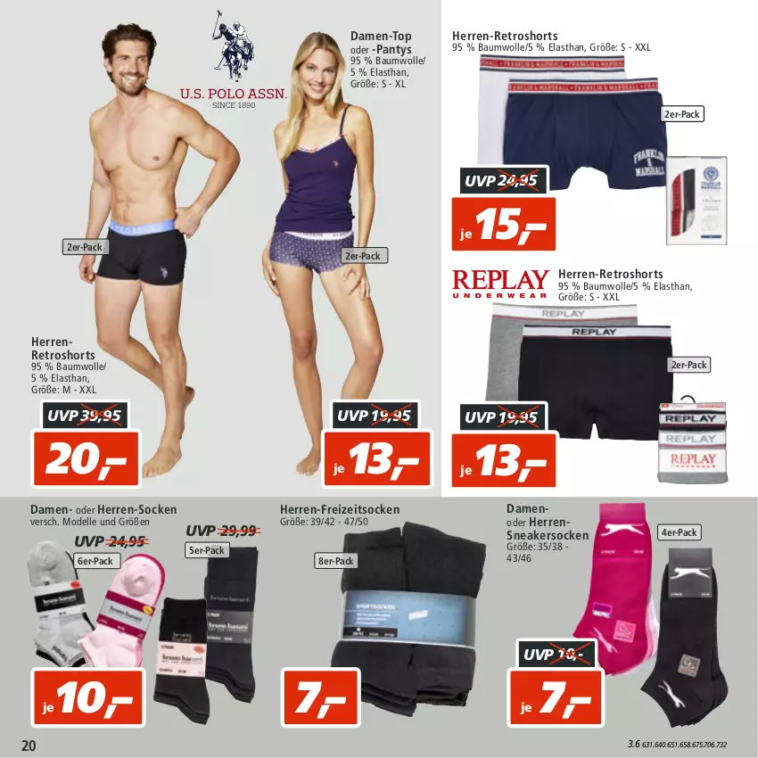 Aktueller Prospekt Real - von 25.07 bis 30.07.2022 - strona 20 - produkty: Bau, baumwolle, damen-top, dell, elle, Freizeitsocken, herren-socken, Mode, panty, retroshorts, shorts, sneaker, sneakersocken, socken, wolle