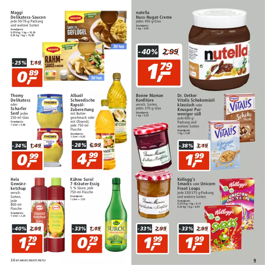 Aktueller Prospekt Real - von 25.07 bis 30.07.2022 - strona 9 - produkty: bonne maman, butter, creme, Dr. Oetker, eis, essig, flasche, gewürz, gewürzketchup, Hela, Kellogg‘s, ketchup, konfitüre, kräuter, Kühne, mac, maggi, mam, müsli, nuss, nuss-nugat-creme, nutella, olive, oliven, olivenöl, rapsöl, reis, sauce, saucen, schoko, schokomüsli, senf, Smacks, thomy, vita, vitalis