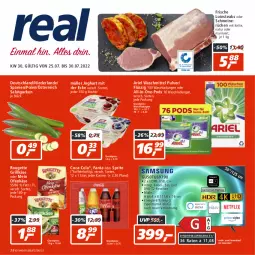 Gazetka promocyjna Real - Gazetka - ważna od 30.07 do 30.07.2022 - strona 1 - produkty: ariel, ariel waschmittel, Becher, coca-cola, cola, dvb, DVB-T, eis, ente, fanta, fanta oder, fanta oder sprite, grill, Grillkäse, gurke, gurken, HDMI, joghur, joghurt, joghurt mit der ecke, Käse, Kette, Müller, natur, oder sprite, Ofen, Ofenkäse, Pods, Receiver, reis, rouge, rougette, rum, salat, Salatgurke, salatgurken, schwein, schweine, schweinerücken, Spektrum, sprite, steak, steaks, Ti, usb, waschmittel, wein, weine