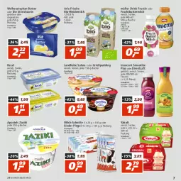 Gazetka promocyjna Real - Gazetka - ważna od 30.07 do 30.07.2022 - strona 7 - produkty: apostels, arla, becel, Becher, bio, butter, buttermilch, direktsaft, drink, eis, flasche, frucht, Grießpudding, Innocent, Kinder, kinder pingui, landliebe, milch, milch-schnitte, Müller, pingui, pudding, reis, saft, sahne, salz, smoothie, Streichzart, Ti, weidemilch, weihenstephan, zaziki