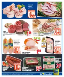 Gazetka promocyjna Edeka - Angebote der Woche - Gazetka - ważna od 14.10 do 14.10.2023 - strona 15 - produkty: Abtei, aufschnitt, bier, bierschinken, deka, eis, fleisch, frischwurst-aufschnitt, gewürz, gutsleberwurst, Hausmacher, landjäger, leberkäs, leberwurst, lyoner, mac, paprika, Pommersche, presssack, pute, Rauch, reifen, reis, rügenwalder, rügenwalder mühle, sac, saft, salami, Schal, Schale, schinken, schwein, Ti, wein, wurst, Yo, ZTE