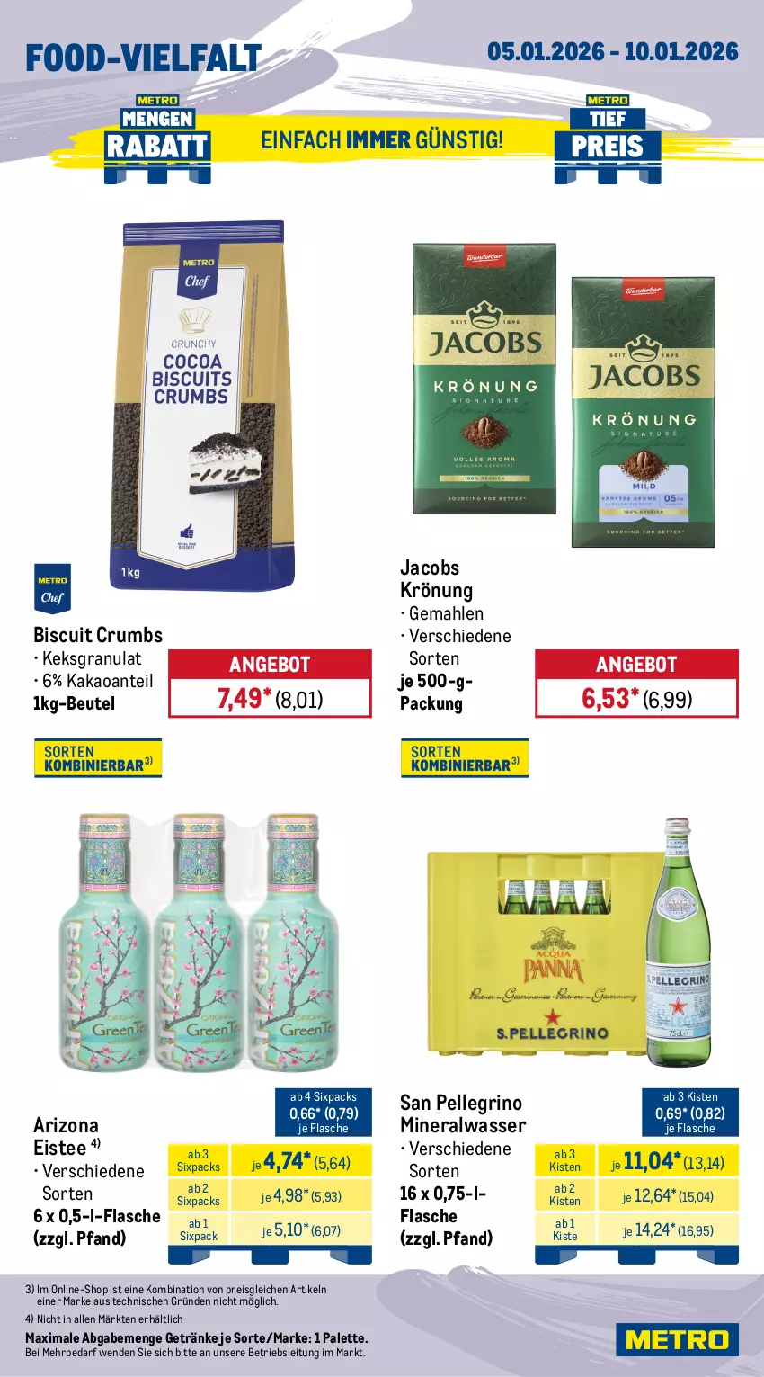 Aktueller Prospekt Metro - Wochen-Angebote Gastro - von 05.01 bis 10.01.2026 - strona 15 - produkty: Alwa, angebot, beutel, curry, eimer, eis, eistee, elle, flasche, getränk, getränke, gewürz, gewürzketchup, Hela, jacobs, jacobs krönung, kakao, keks, ketchup, kraft, mayonnaise, meica, mineralwasser, mondamin, Palette, reis, rum, salat, san pellegrino, sauce, saucen, tee, Ti, tiefpreis, wasser, würstchen, Yo